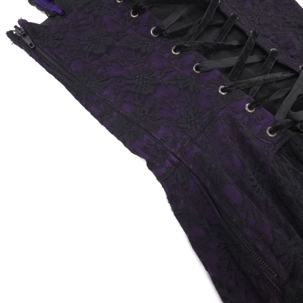 TRIPP NYC Purple Corset Mini Dress Lace Up Whimsigoth Fairy 90s Y2k Grunge Witch - Picture 6 of 8